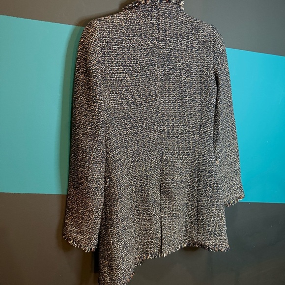 Massimo Dutti Black and Gray Blazer with Notched Lapel - Picture 7 of 13